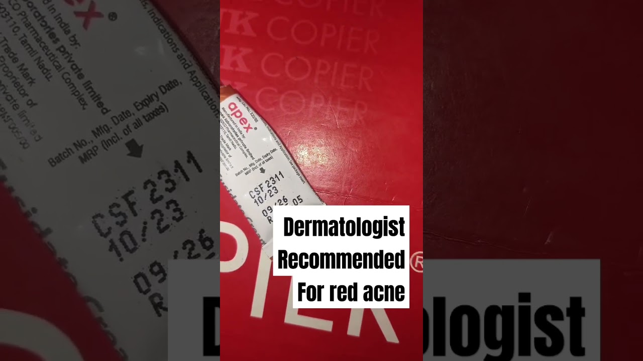 dermatologist recommend for red acne|| acne.