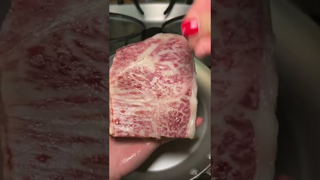 ⁣Cooking my brother's wagyu