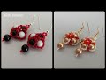 Partywear Earrings with glass beads & Bicone crystal/How to make jewellery/Aretes Tutorial diy