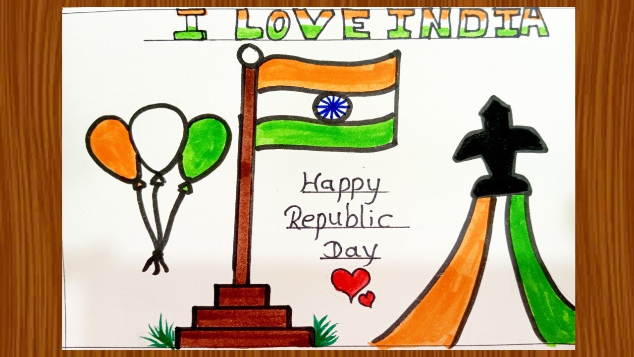 🇮🇳Easy Drawing | How to Draw Indian Flag |  26 January Republic Day drawing | Indian Flag Drawing 🇮🇳