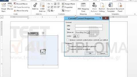 Insert an Picture Content Control with title logo and tag mylogo.