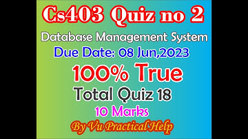 cs403 quiz no 2 | cs403 quiz no 2 2023 cs403 vu quiz cs403 vu practical help cs403 spring 2023