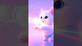 “The Kitten Meets the Light 🌟🩵” #Kitten #CuteCat #Shorts #Dreamcore #PastelAesthetic #Vaporwave