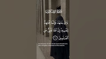 سورة العنكبوت ومن جاهد فانما يجاهد لنفسه إن الله لغني عن العالمين والذين آمنوا وعملوا الاية ٦ إلى ٧