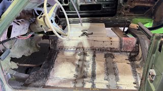 Making a floor for my 1969 Dodge Charger from roof panels off an old van | Sunday Driver Rides 