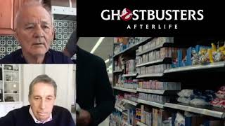 Watch Ghostbusters star Bill Murray’s forced reaction to the Mini-Pufts in Afterlife sequel.