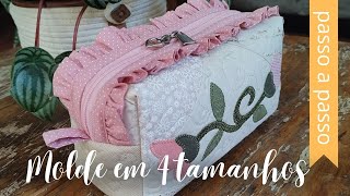 4 TAMANHOS | KIT NÉCESSAIRE BOX feita com RETALHOS - By Fê Atelier