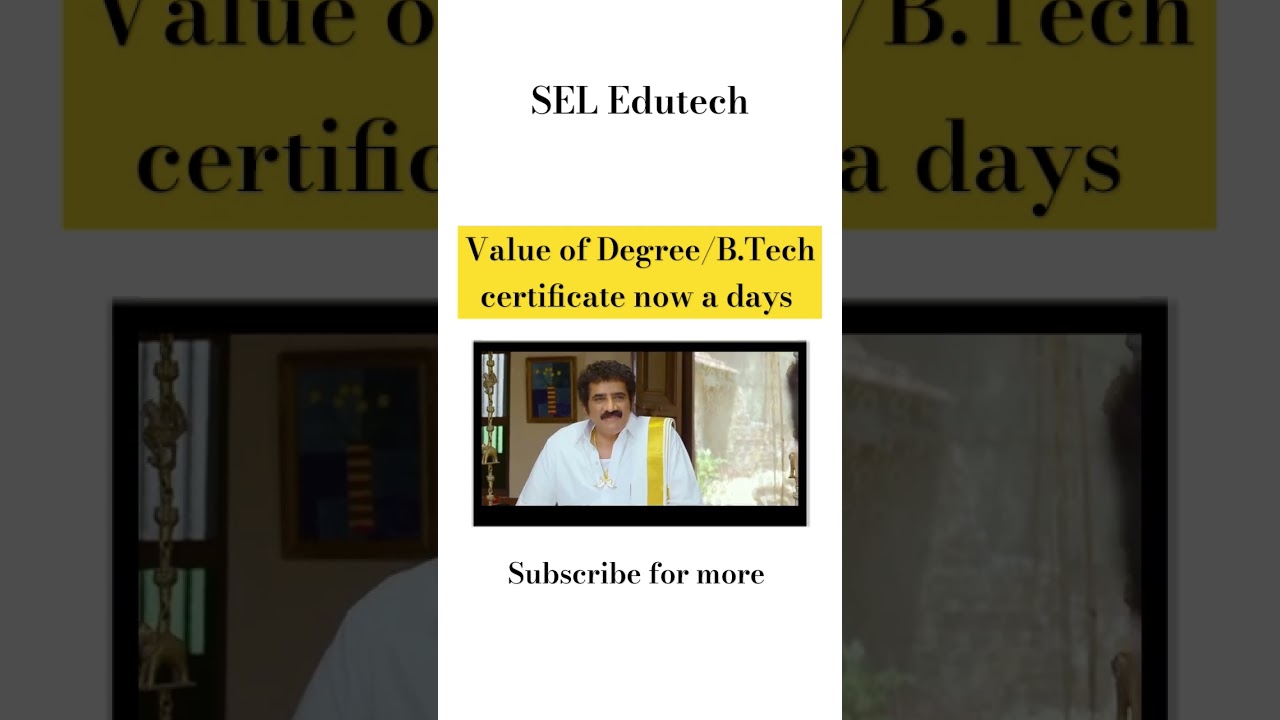😔Value of Degree / Btech certificate 