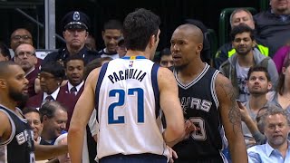 Zaza Pachulia & David West Altercation Spurs Vs Mavericks February 5, 2016 Nba 2015-16 Season