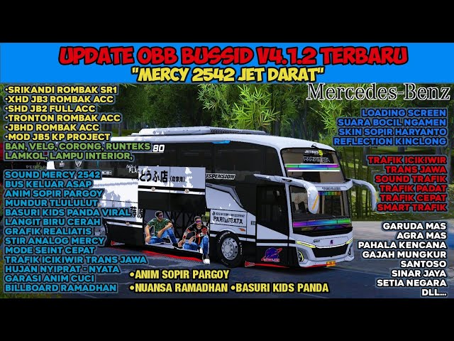 OBB BUSSID V4.1.2 TERBARU SOUND MERCY 2542 JET DARAT | GRAFIK HD 4K & FULL ROMBAK | BUSSID class=