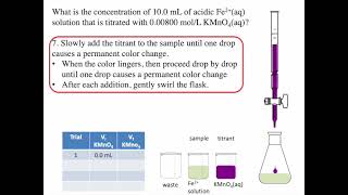 Redox titrations and stoichiometry.