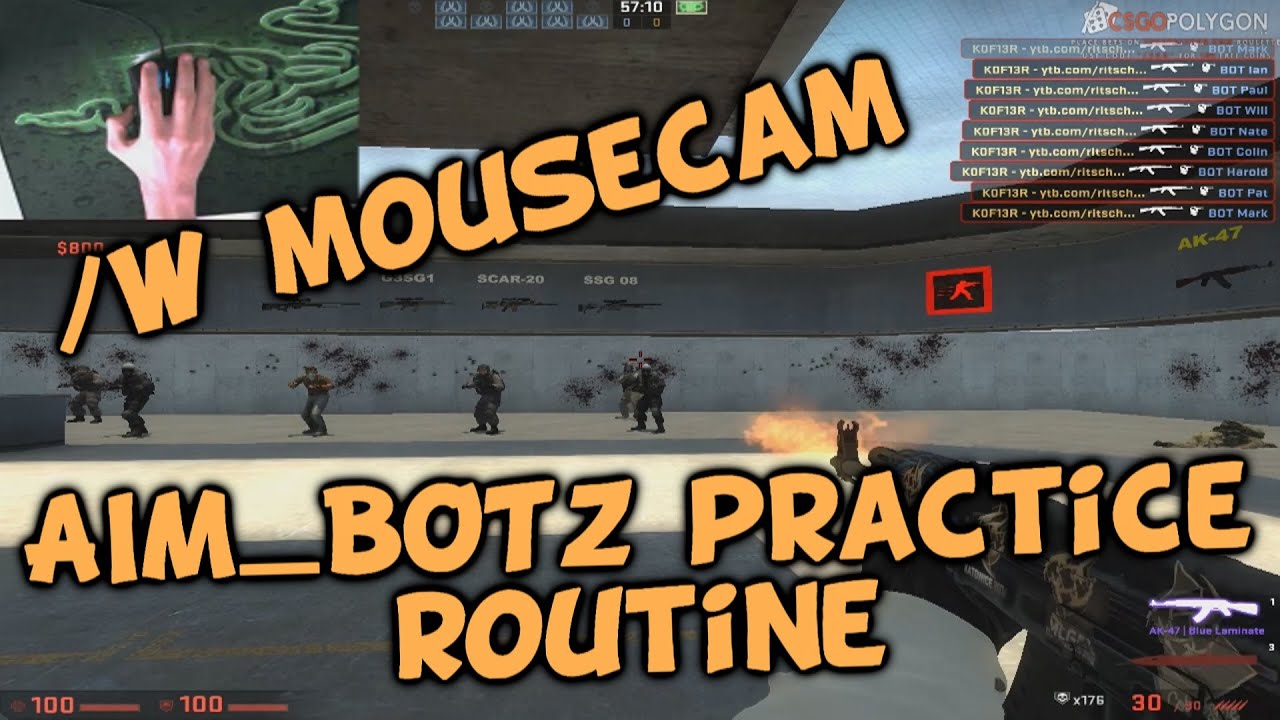 [CS GO]Aim_botz practice routine | /w mousecam | Razer Deathadder ...