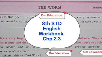 8th STD English Workbook Chp 2.3 The Worm @omeducation8606