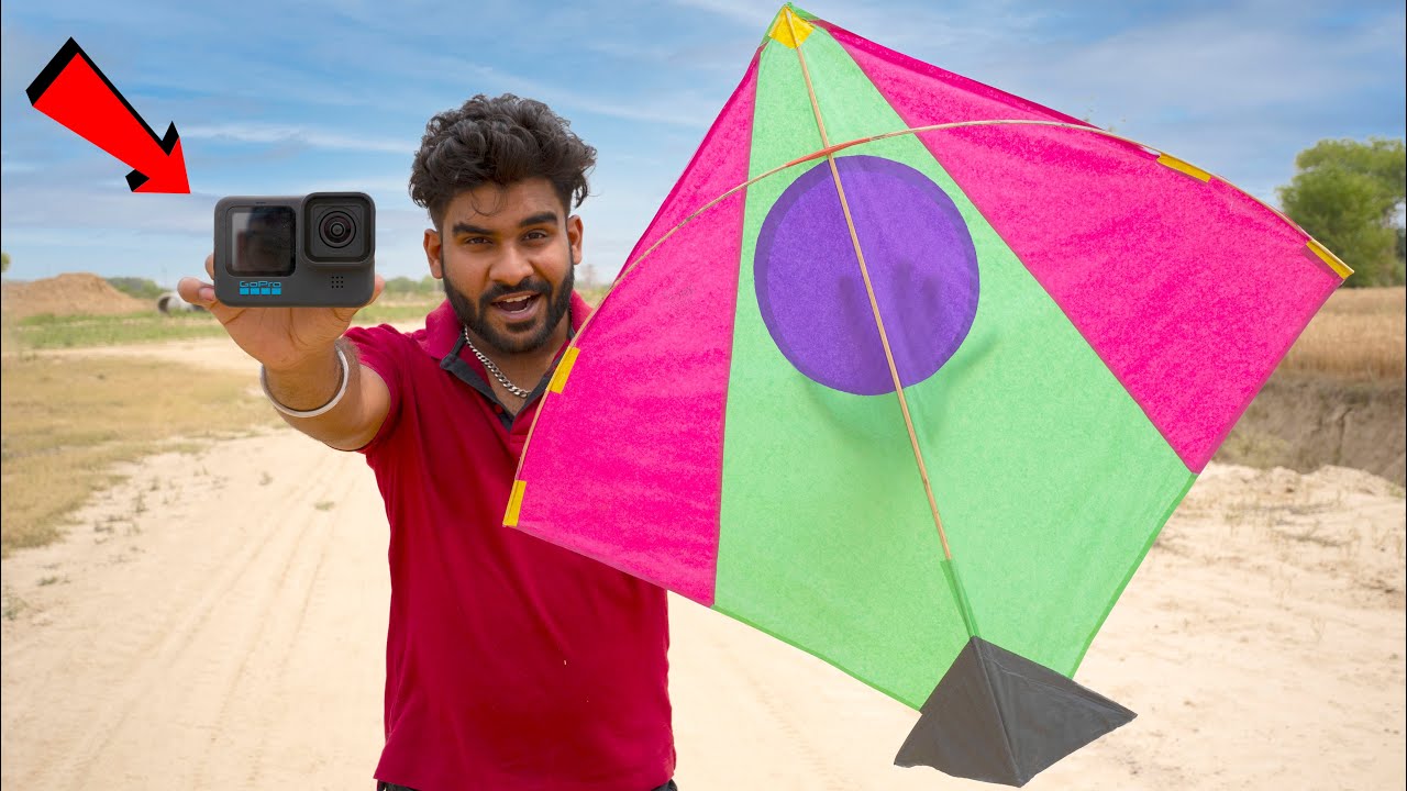 GoPro Camera on Kite | पतंग मे लगाया कैमरा - YouTube