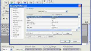 How to assign shortcuts in Audacity 1.3.10 screenshot 5
