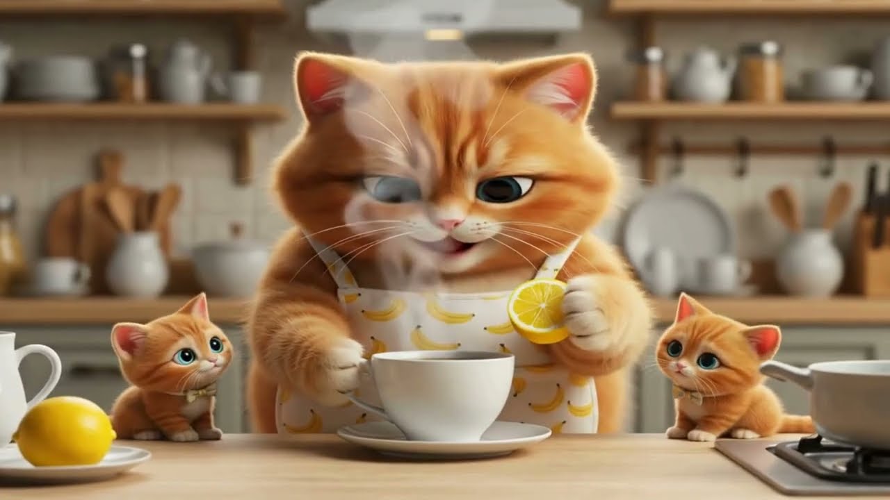 ginger kitten loves sweets and doesnt listen to its mother so funny