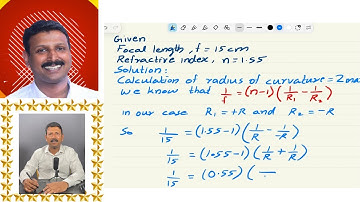An equiconvex lens is made of glass of refractive index 1·55  If the focal length of the lens is 15·