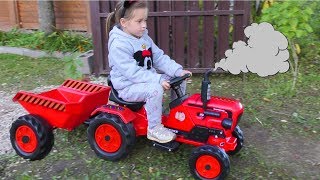 Funny kids Unboxing And Assembling The POWER Wheel Ride on Tractor Excavator Kids car