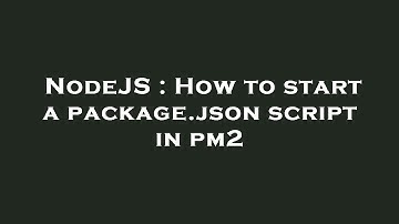 NodeJS : How to start a package.json script in pm2
