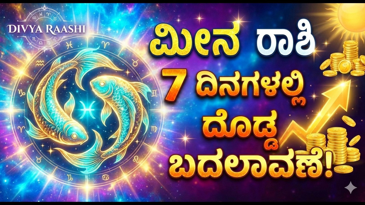 ಮೀನ ರಾಶಿಯವರ ಜೀವನದಲ್ಲಿ 7 ದಿನಗಳಲ್ಲಿ ದೊಡ್ಡ ಬದಲಾವಣೆ! ದೇವರ ಕೃಪೆಯಿಂದ ಅದೃಷ್ಟ ಶುರು | Meena Rashi Kannada