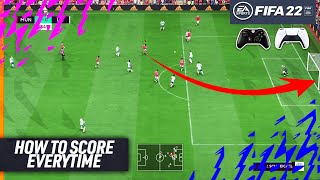 FIFA 22 HOW TO SCORE GOALS EVERYTIME!! OVERPOWERED NEW MECHANIC TO BEAT THE GOALKEEPER!! TUTORIAL