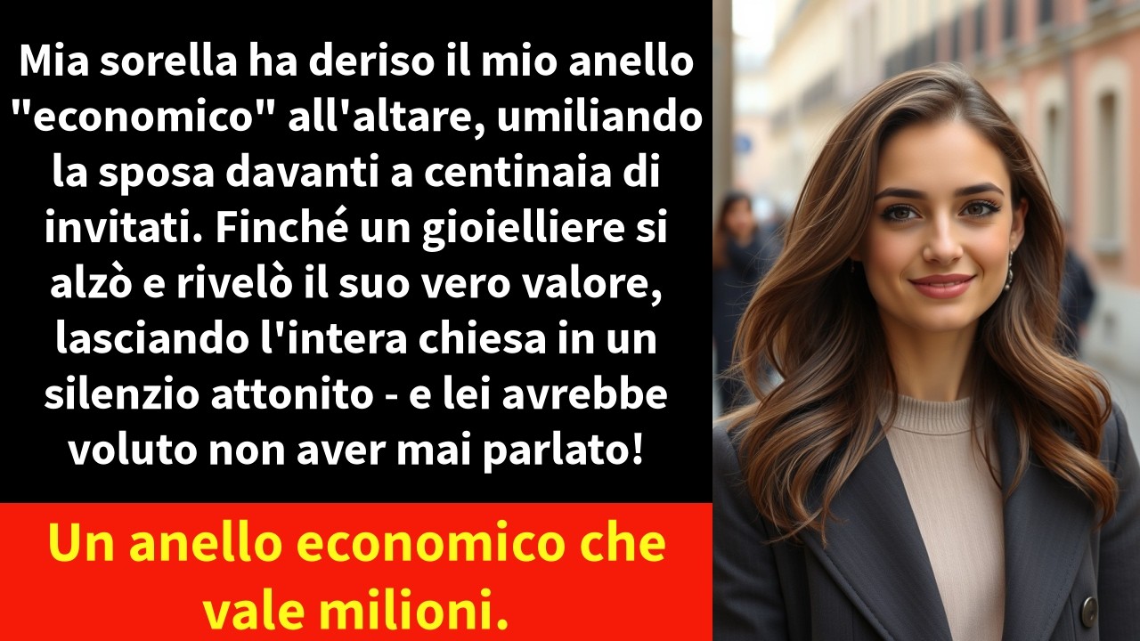 Eravamo sull'altare, nel momento esatto in cui il sacerdote stava per dichiararci marito e moglie, quando mia sorella Jessica si è avvicinata al microfono e ha detto: "Scusate, ma qualcuno deve...
