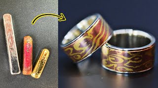 making gold mokume gane - handmade gold jewelry