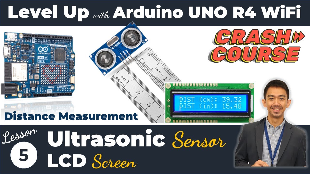05. Distance Measurement with HC-SR04 Ultrasonic Sensor & LCD1602 ...