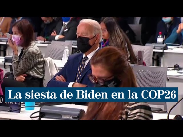 Joe Biden se queda dormido y tienen que despertarle en la Cumbre del Clima COP26 de Glasgow