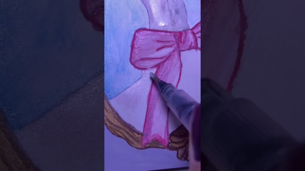 I painted a cute duck using sparkly paint |Asmr  