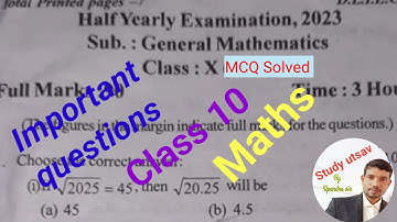 half yearly exam 2023 class 10 Maths question paper|HSLC 2024|MCQ&VSA|hslc 2024 maths question paper