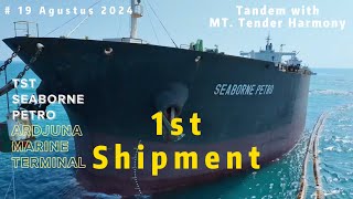 Drone POV First Tandem TST Seaborne Petro with MT Tender Harmony | Ardjuna Marine Terminal