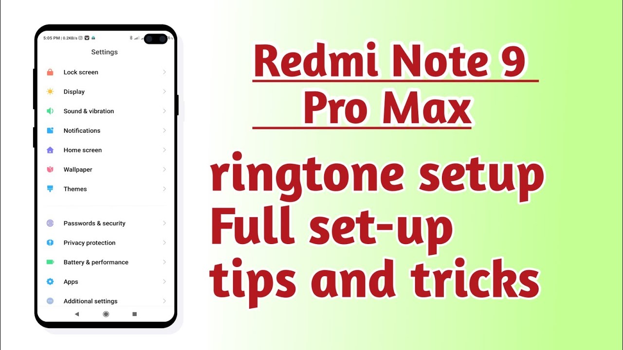 Redmi Note 9 Pro Max , Ringtone setup Full setup - YouTube