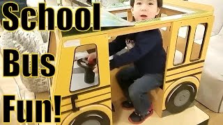 New Sony camera test | John loves the school bus, kitchen, and washer/dryer play sets at Home Goods