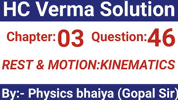 H.C. Verma Solutions - Rest and motion - Kinematics - Chapter 3, Question 46