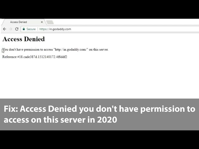 Message access denied. You don't have permission to access / on this Server.. Message>access denied</message>.