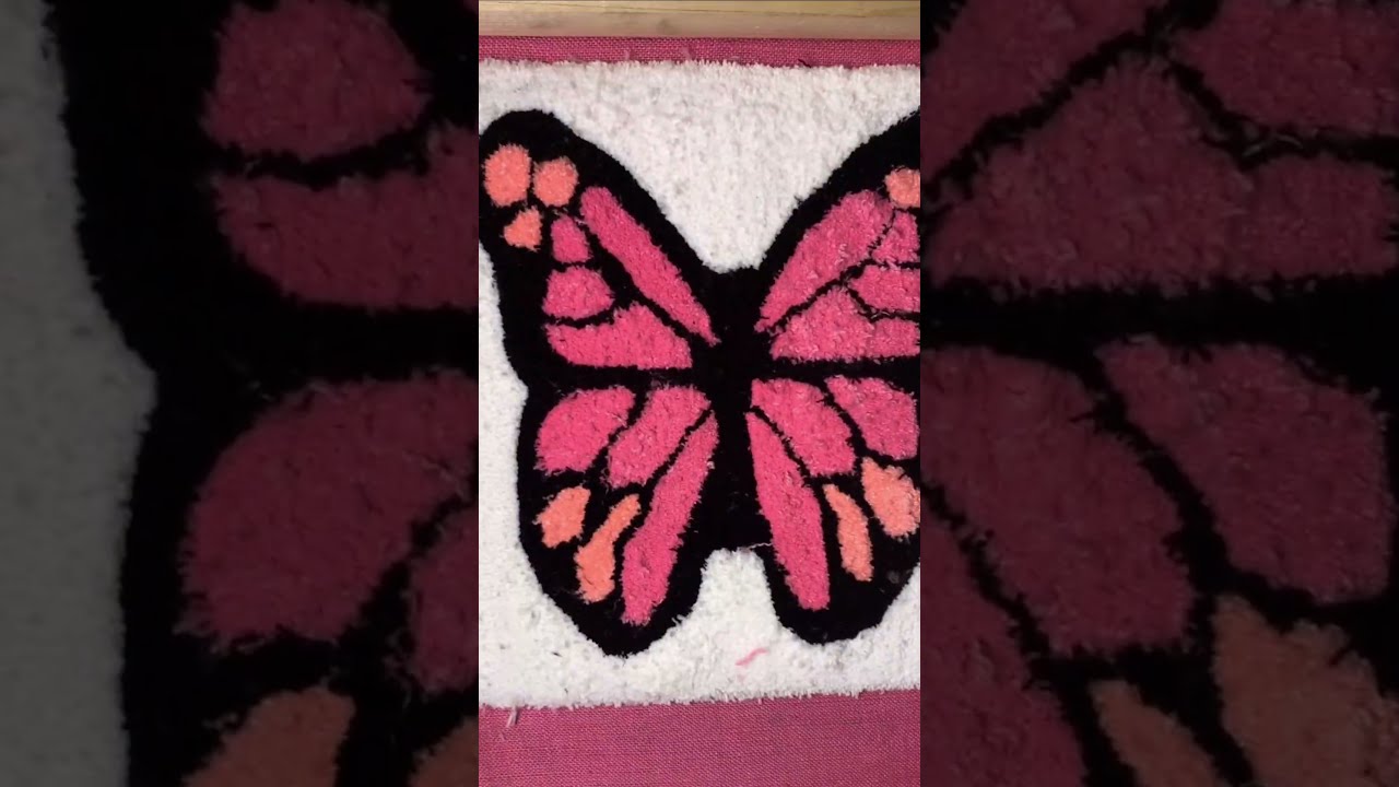 Tufted Butterfly rug making asmr round rugs usa 
