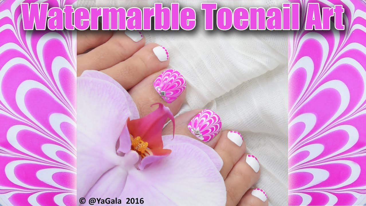 Watermarble toenail art / Водный педикюр - дизайн
