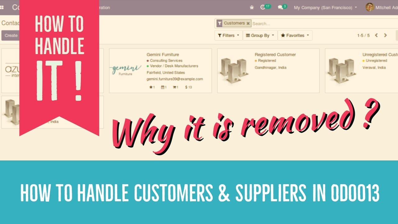 How To Handle Customers and Suppliers in Odoo13