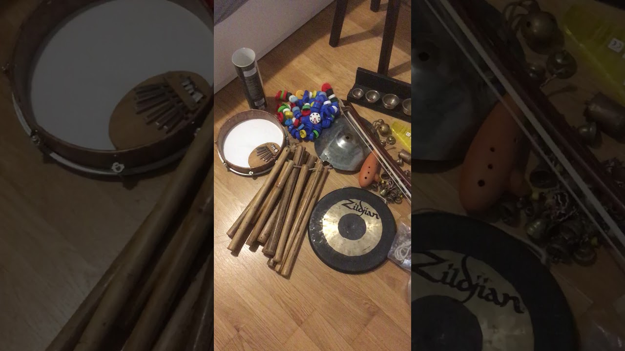 Piotr Pniak. Sunday morning w Zildjian gong n some toys.