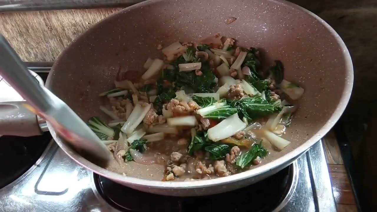 ginisang pechay with ground pork/ RR kusina