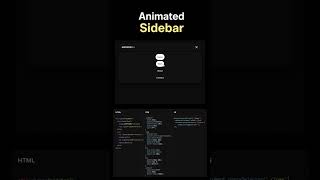 Animated Sidebar | HTML CSS 🔥#frontend #coding