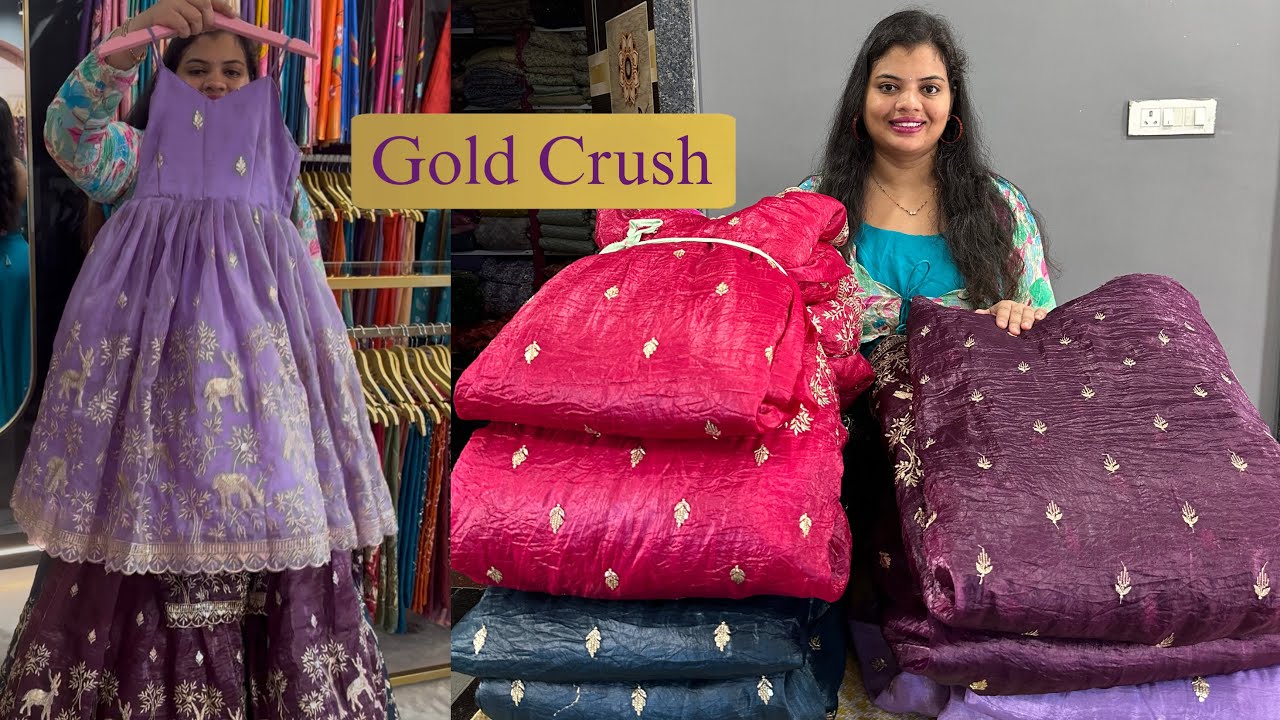 Gold Crush With Sequence Embroidery Fabric Collection 