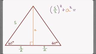 Deriving the formula for area of an equilateral triangle. you should
definitely know this geometry, sats, and it's often helpful in first
yea...