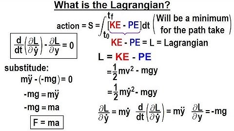 Physics 70 Principle of Least Action (13 of 27) What is the Lagrangian?