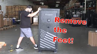 How to remove the feet on the Stealth Gun Safe and others.