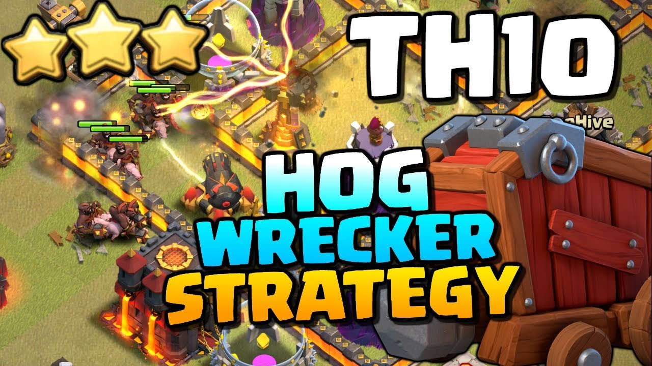 The AMAZING "Hog Wrecker" ATTACK STRATEGY at TH10 Clash of Clans YouTube