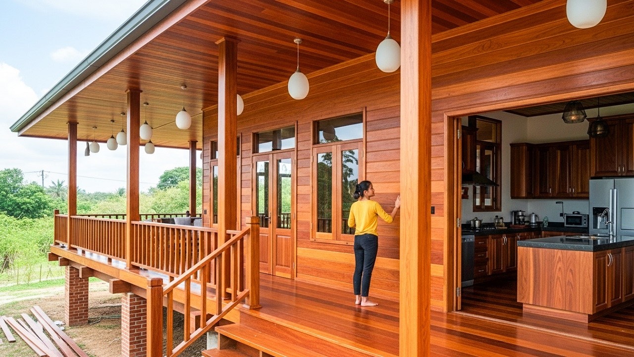 For just $3,000! This young woman built her dream log cabin in just 180 days | from start to finish.