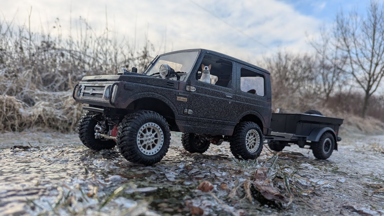 Rc WPL Suzuki Jimny Modified   Beautiful deep frozen country road 