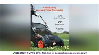 [XMSJ-Limited Stock, Buy Now!]Push Lawn Sweeper, 21-inch Leaf & Grass Collector, Strong Rubber Wheel